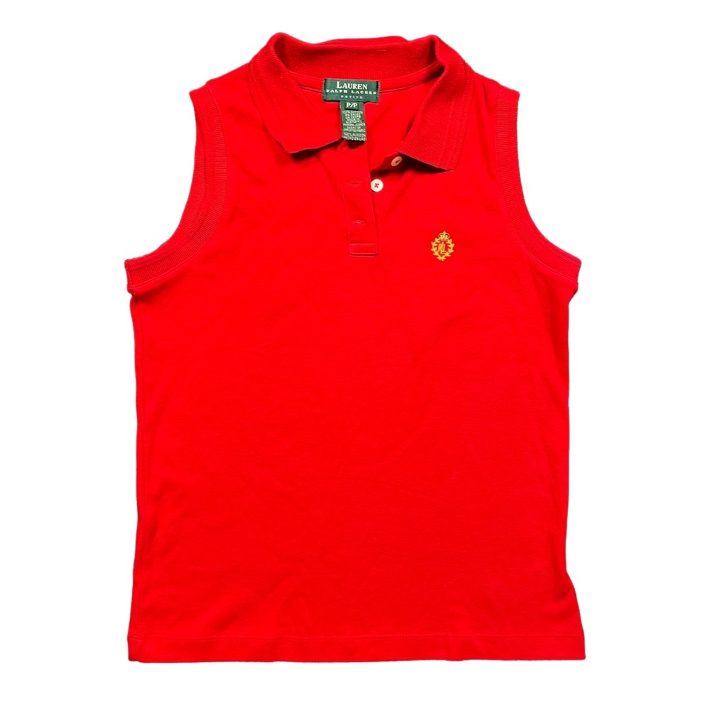 Lauren Ralph Lauren Red Sleeveless polo top size SP